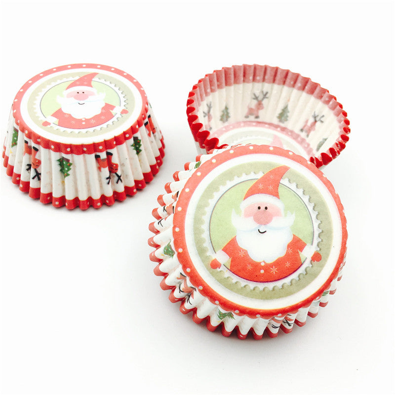 Christmas printed cake cups