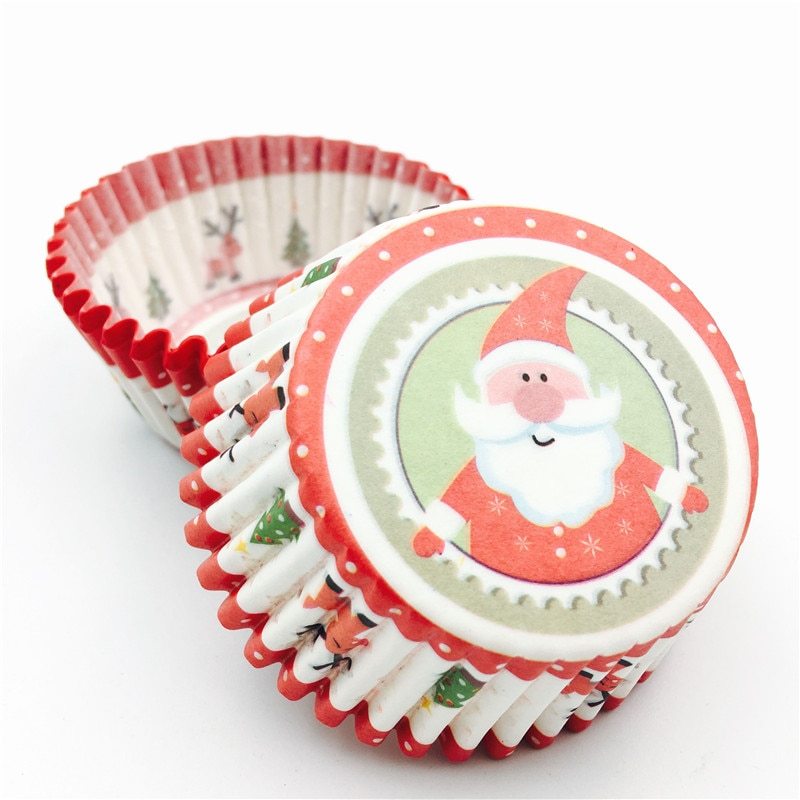 Christmas printed cake cups