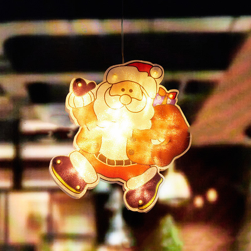 Santa Claus Led Suction Cup Window Hanging Lights Christmas Decorative Atmosphere