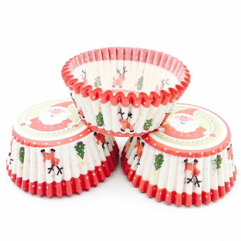 Christmas printed cake cups