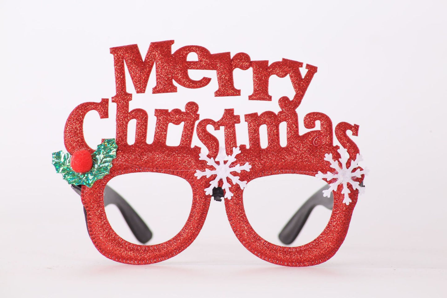 Christmas Cute Cartoon Glasses Frame Santa Claus Elk Glittered Eyeglasses No Lens For Kids Adults Xmas Party Cosplay Decoration