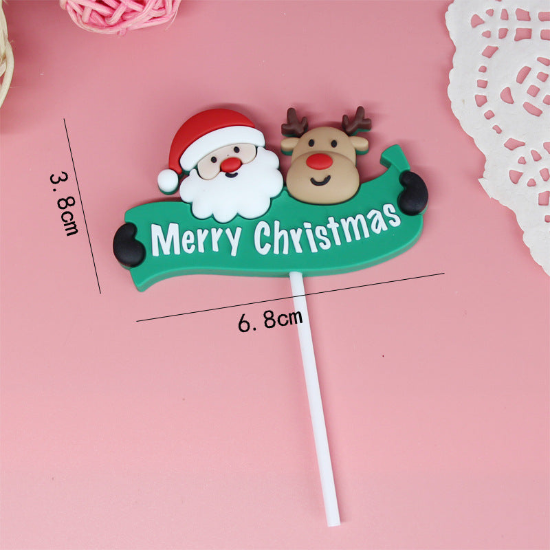 Soft Plastic Christmas Cake Decoration Ornaments