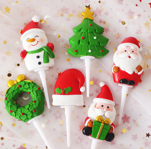 Christmas Cake Decoration Plug-in Resin